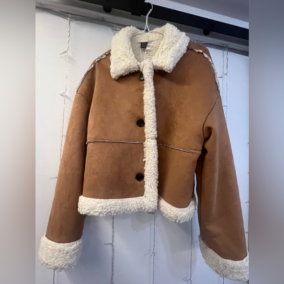 Collar jacket dark beige - Picture 2 of 3